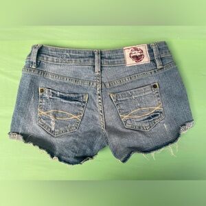 VINTAGE SHORTS T Five Distressed Blue Denim Women’s Shorts SIZE 0 JUNIORS